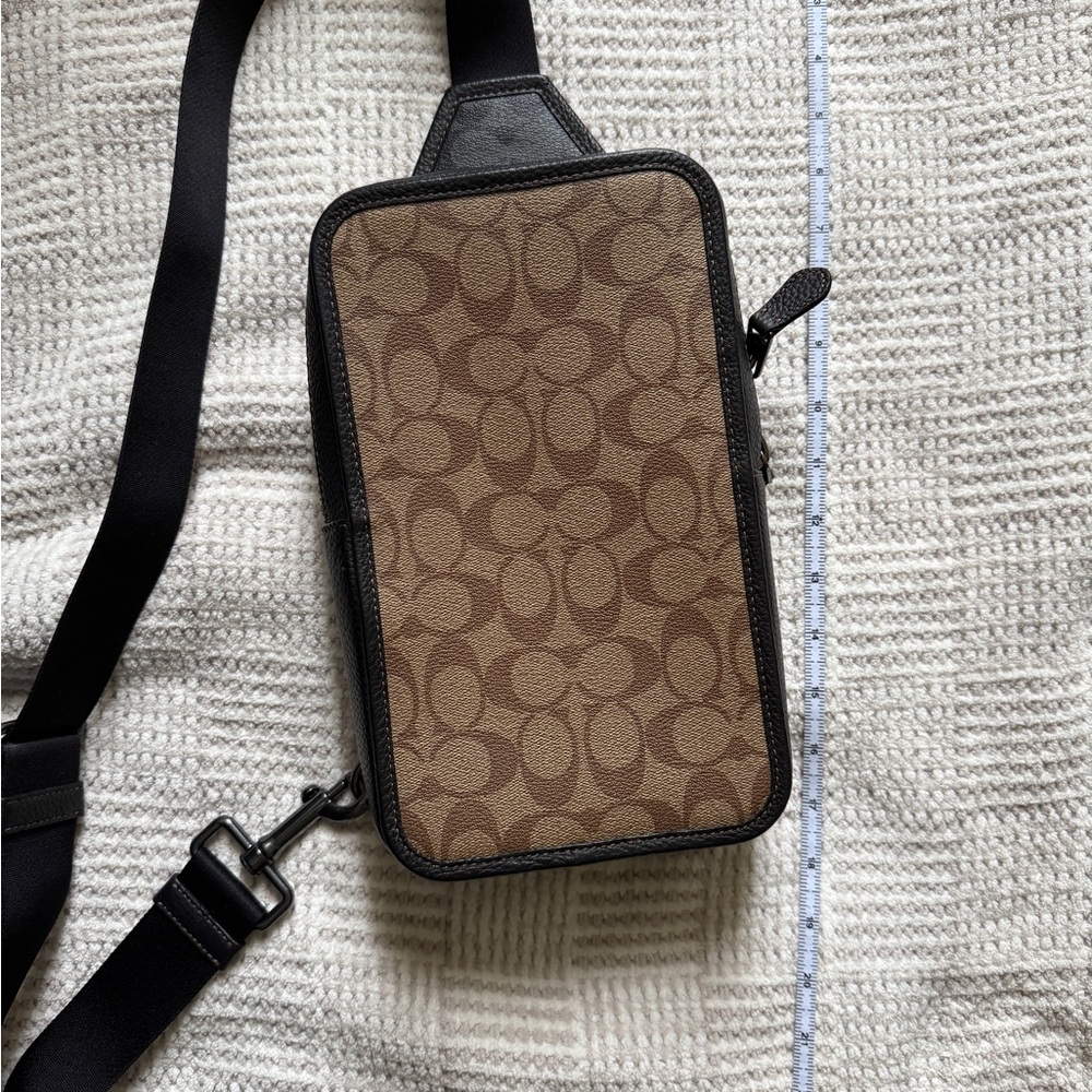 Coach Brown and Black Belt Bag with Iconic Design